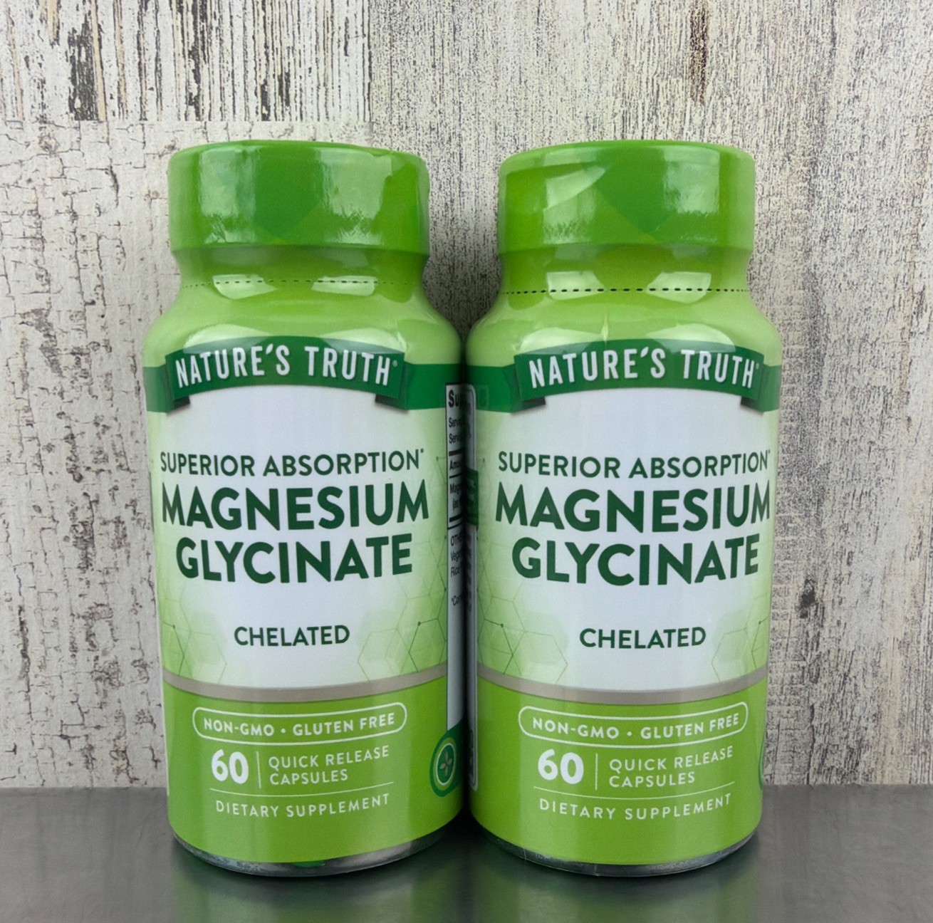Lot Of 2 Natures Truth Magnesium Glycinate Chelated – 60 Capsules