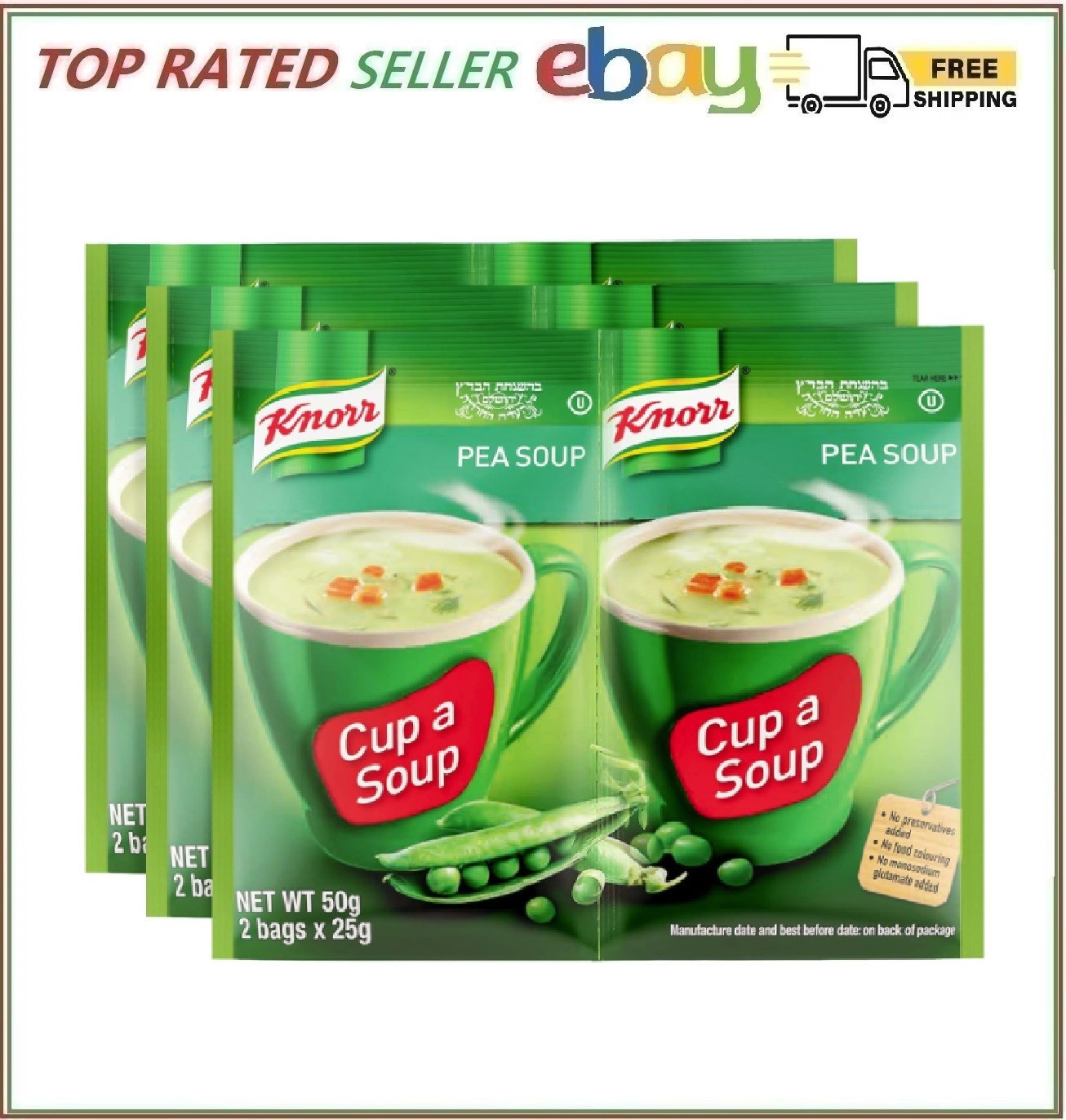 Pea Soup Mix 1.52Oz (3X2 Packs for 6 Pouches Total)| Delicious, Warm, and Ready