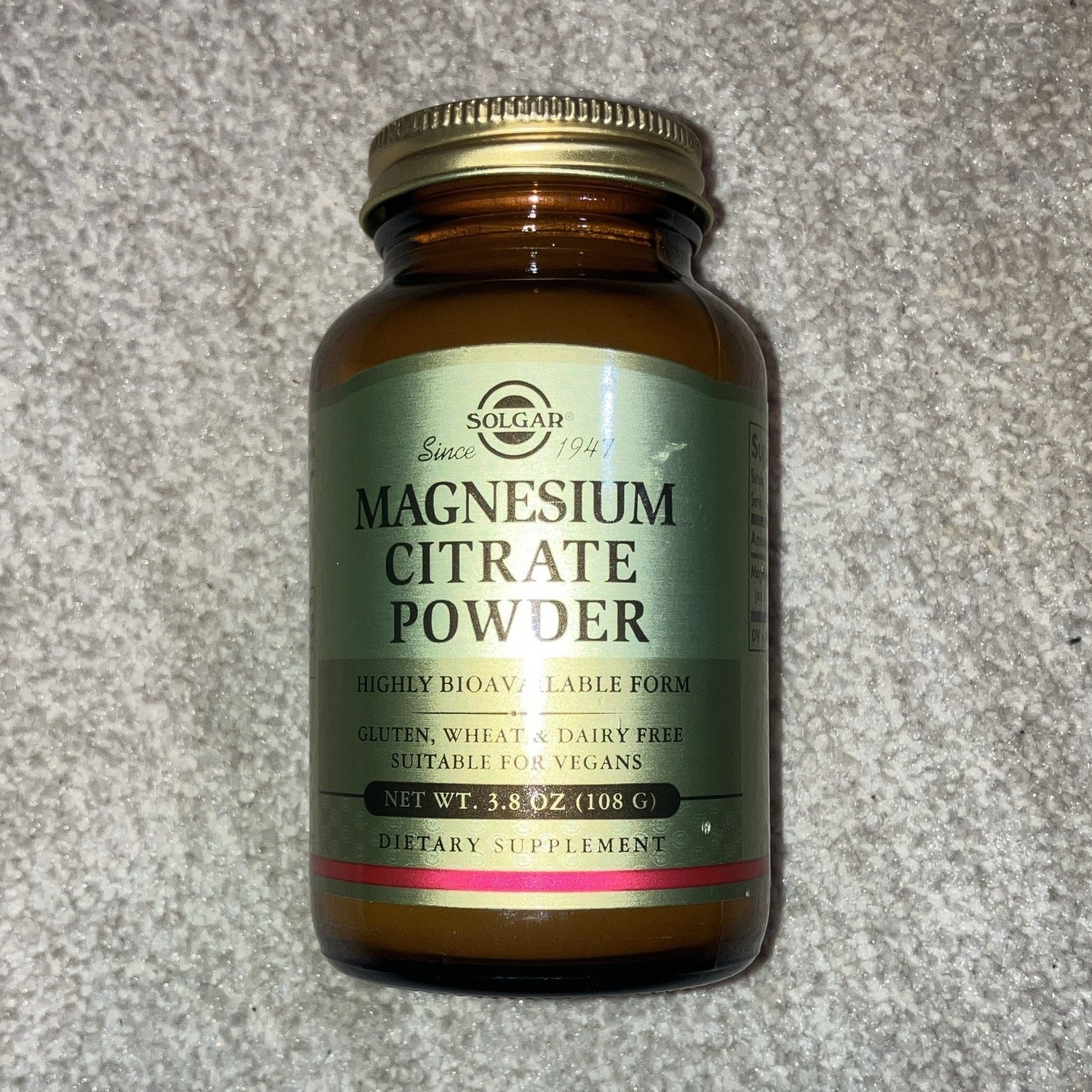 Solgar Magnesium Citrate Powder 250mg Muscle Health 3.8oz Vegan Gluten-Free