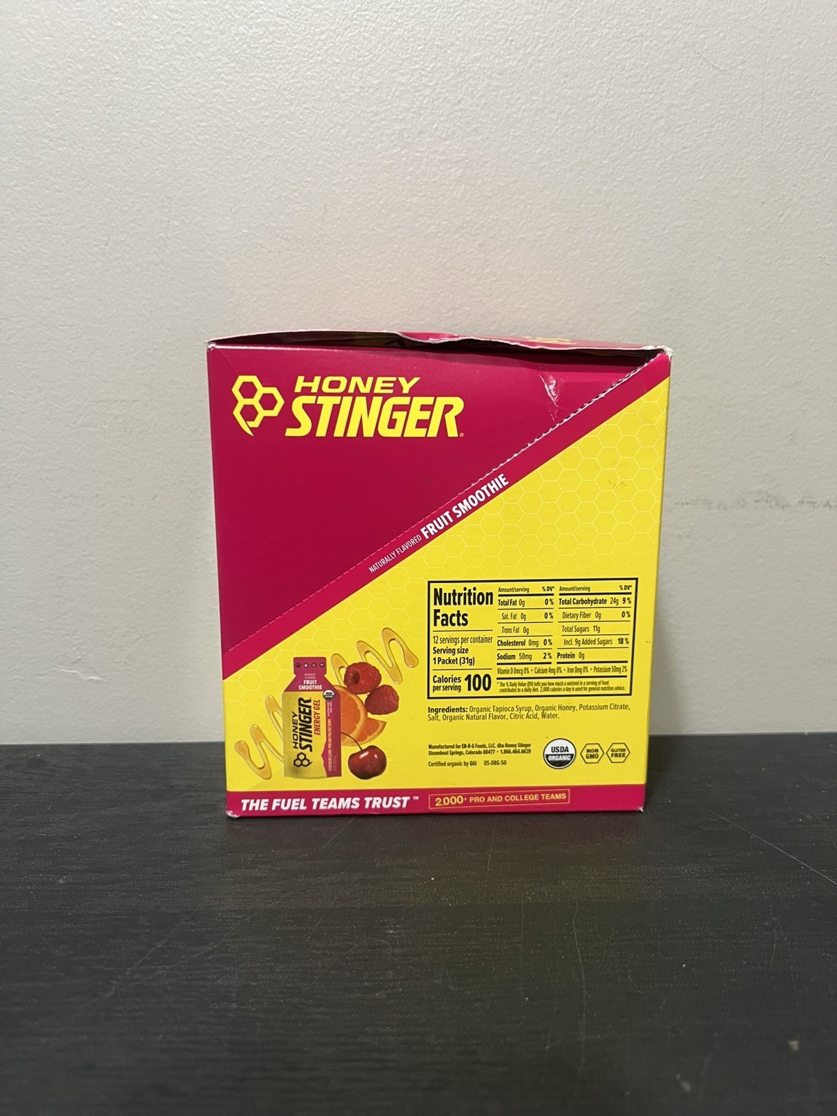 Honey Stinger Organic Fruit Smoothie Energy Gel, Gluten Free – 12pk
