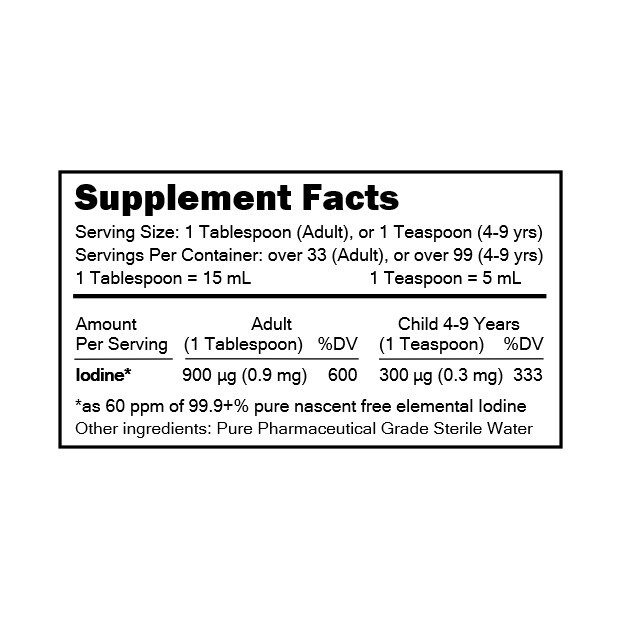 MediDINE™ Thyroid Booster True Nascent Free-Elemental I2 Iodine Nutrient: 500 mL