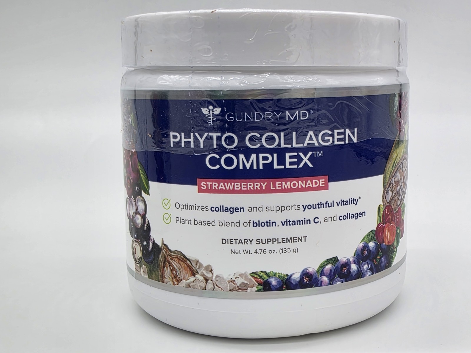 Gundy MD Phyto Collagen Complex Multivitamin Powder Strawberry Lem-4.76 oz