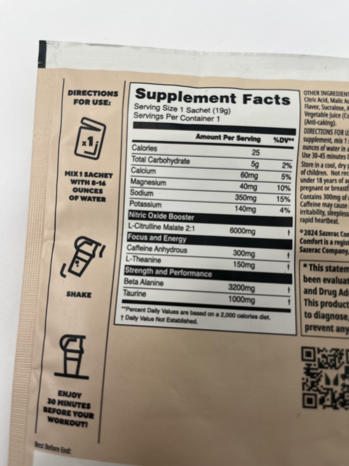 10pk Myprotein Origin Pre-Workout Southern Comfort 0.6oz Sachets Exp 08/26