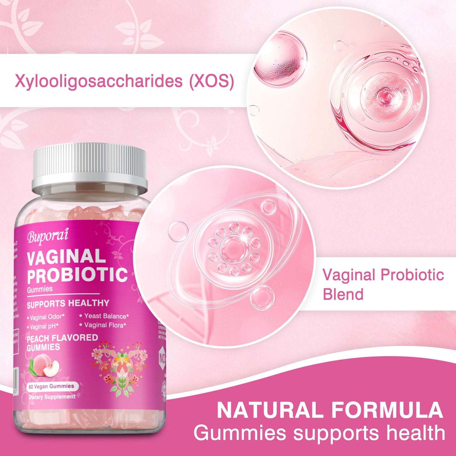 Vaginal Probiotic Gummies -Promotes Healthy Vaginal Odor and Balances Vaginal PH