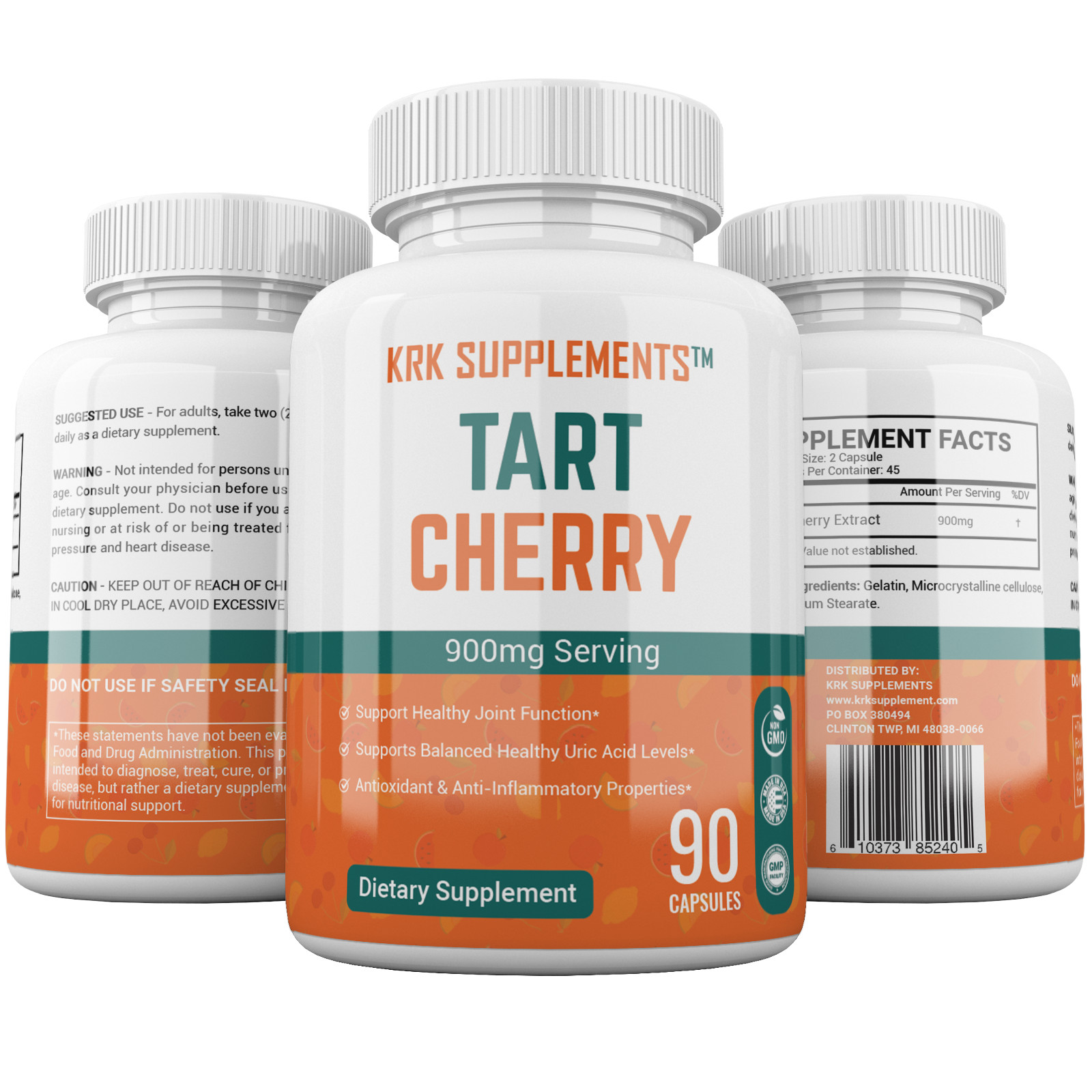 1x Tart Cherry Extract 900mg Antioxidant Anthocyanins Gout Joint Pain Arthritis