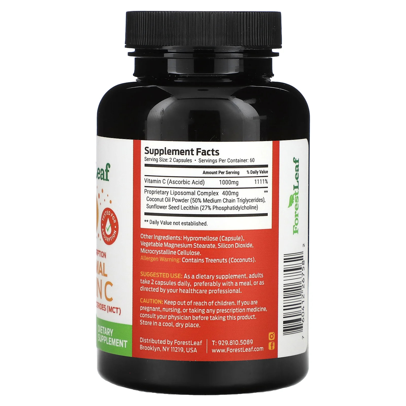 2 X Forest Leaf, Liposomal Vitamin C, 120 Vegetable Capsules
