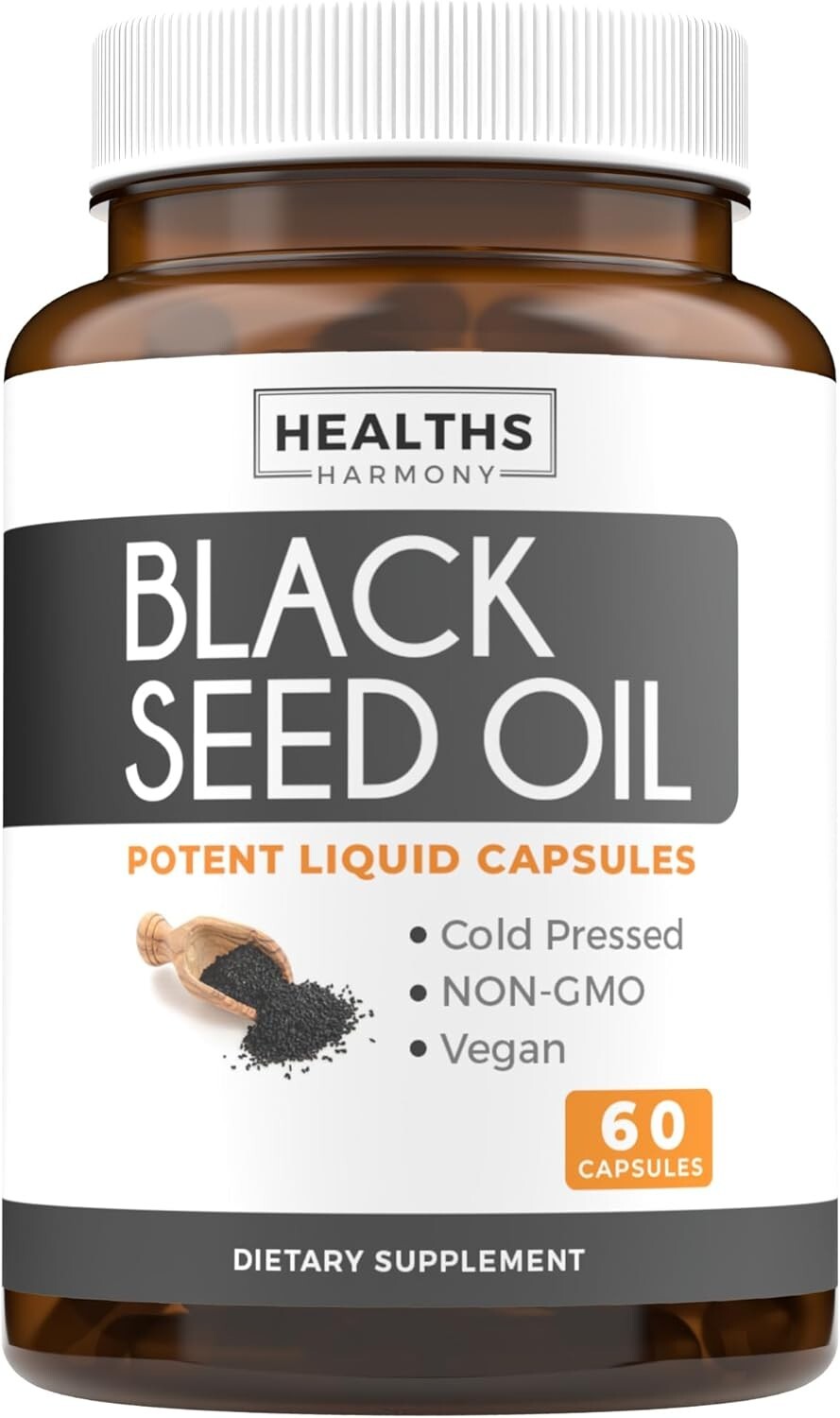 Healths Harmony Black Seed Oil – 60 Softgel Capsules (Non-GMO & Vegan) Premium