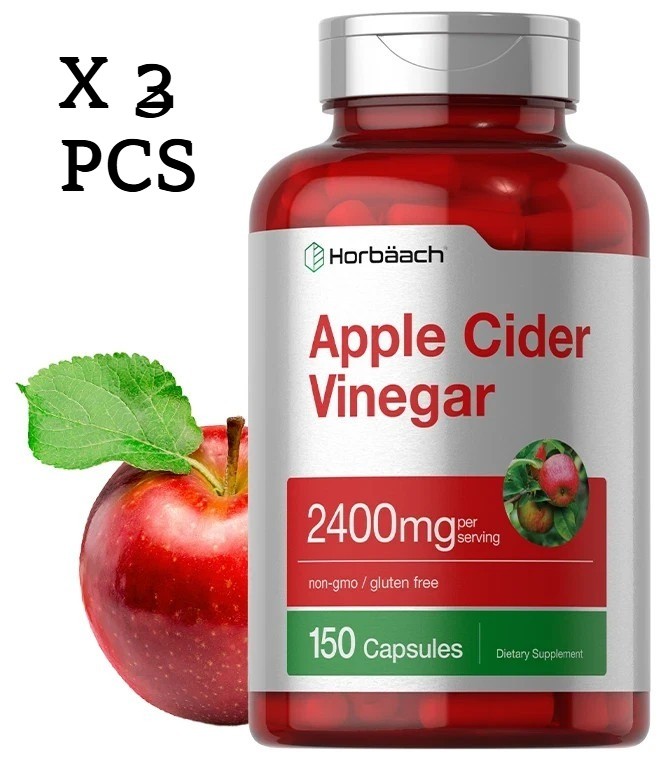 Apple Cider Vinegar Capsules | 2400mg | 150 Count | Non-GMO | by Horbaach