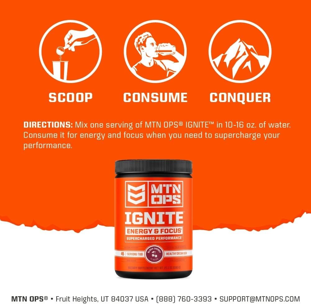 Ignite Supercharged Drink Mix – 45 Servings, Nitro-Infused Tiger’s Blood Flavor