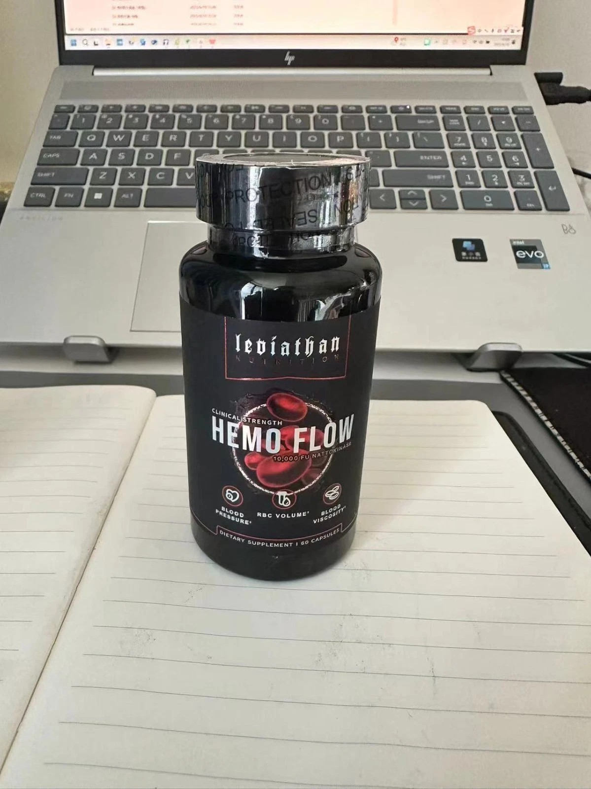 3Pcs-Leviathan Nutrition Hemo Flow Supplement Nattokinase with forNitric Oxide