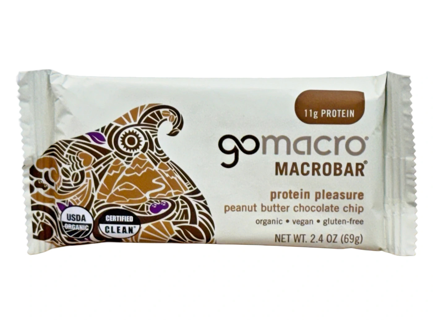 Gomacro Protein Bar (12) 2.4 Oz Peanut Butter Chocolate Chip USDA Organic
