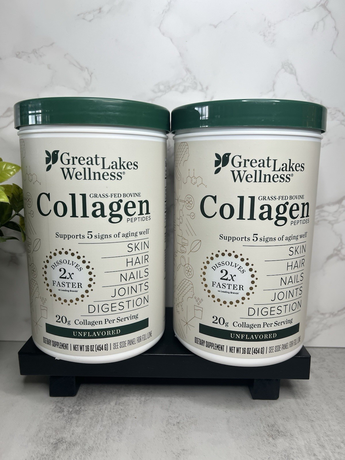 Great Lakes Wellness Collagen Grass-Fed Unflavored 2 pack! 16 oz Exp 11/2029