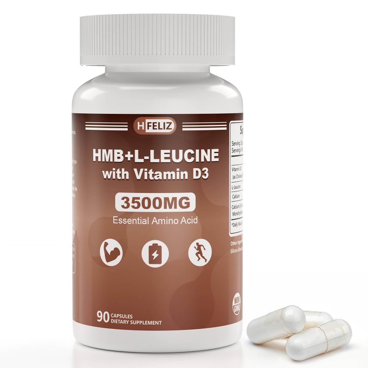 HMB and Leucine Supplement, 3500mg L-Leucine HMB with Vitamin D3, Amino Acid …
