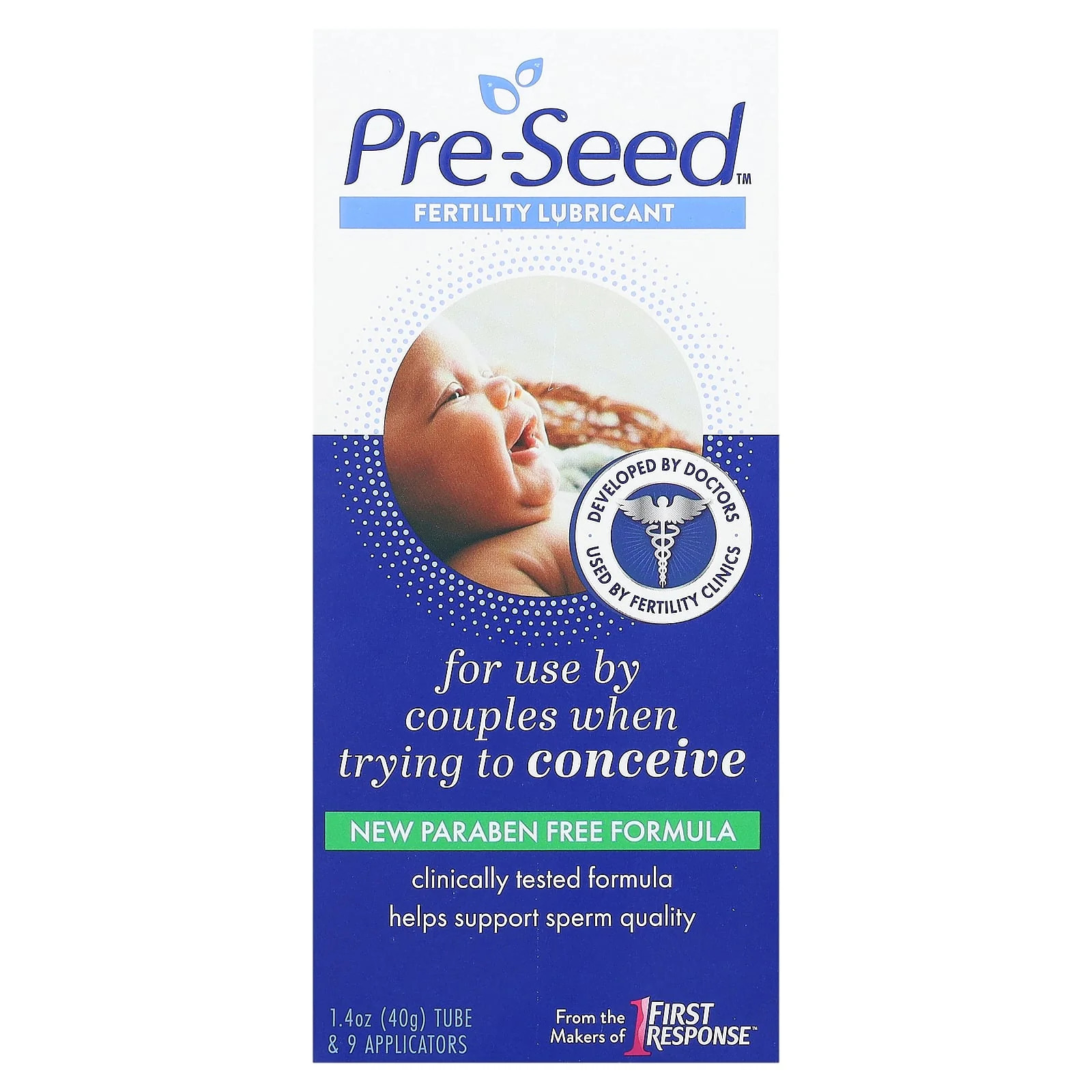 2 X Pre-Seed, Fertility Lubricant, 9 Applicators, 1.4 oz (40 g)