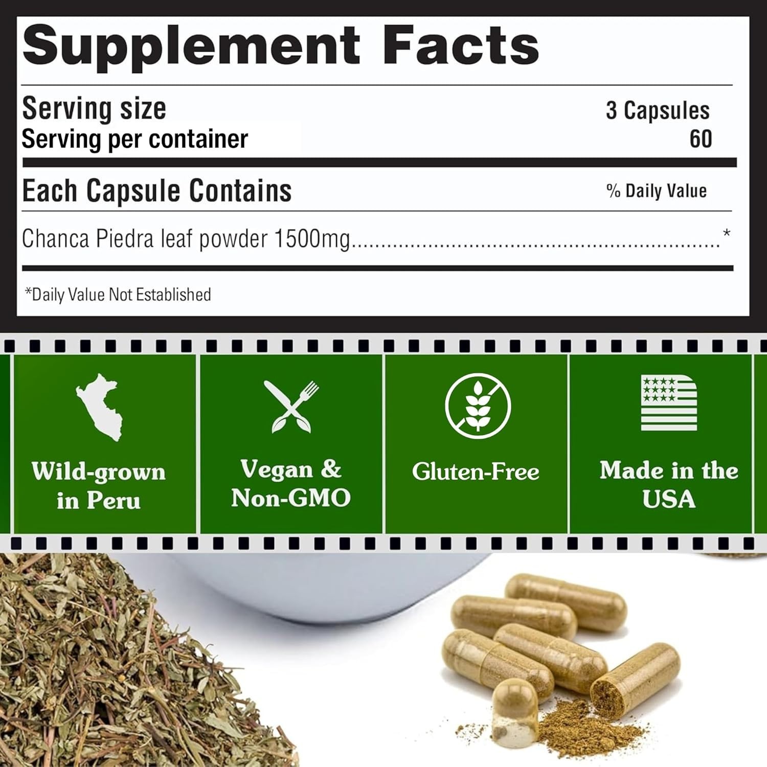 300 Capsules Chanca Piedra Stone Breaker Kidney Stones Dissolver Supplement Peru