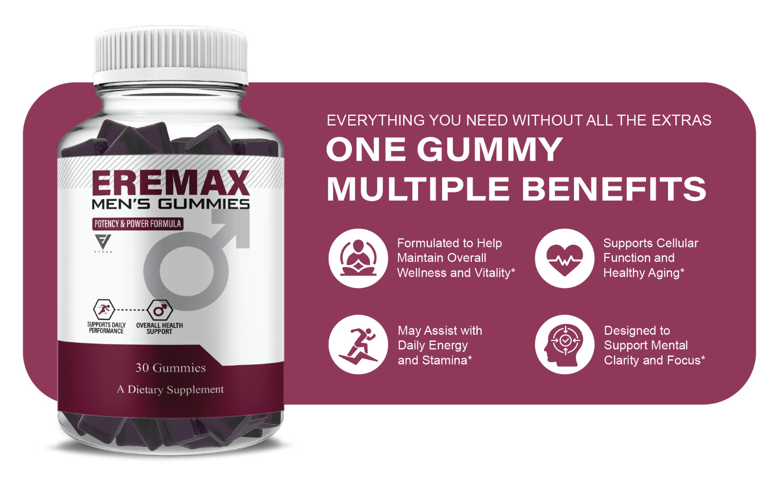 (5 Pack) Eremax Performance Gummies, Eremax Advanced Formula (5 Month Supply)