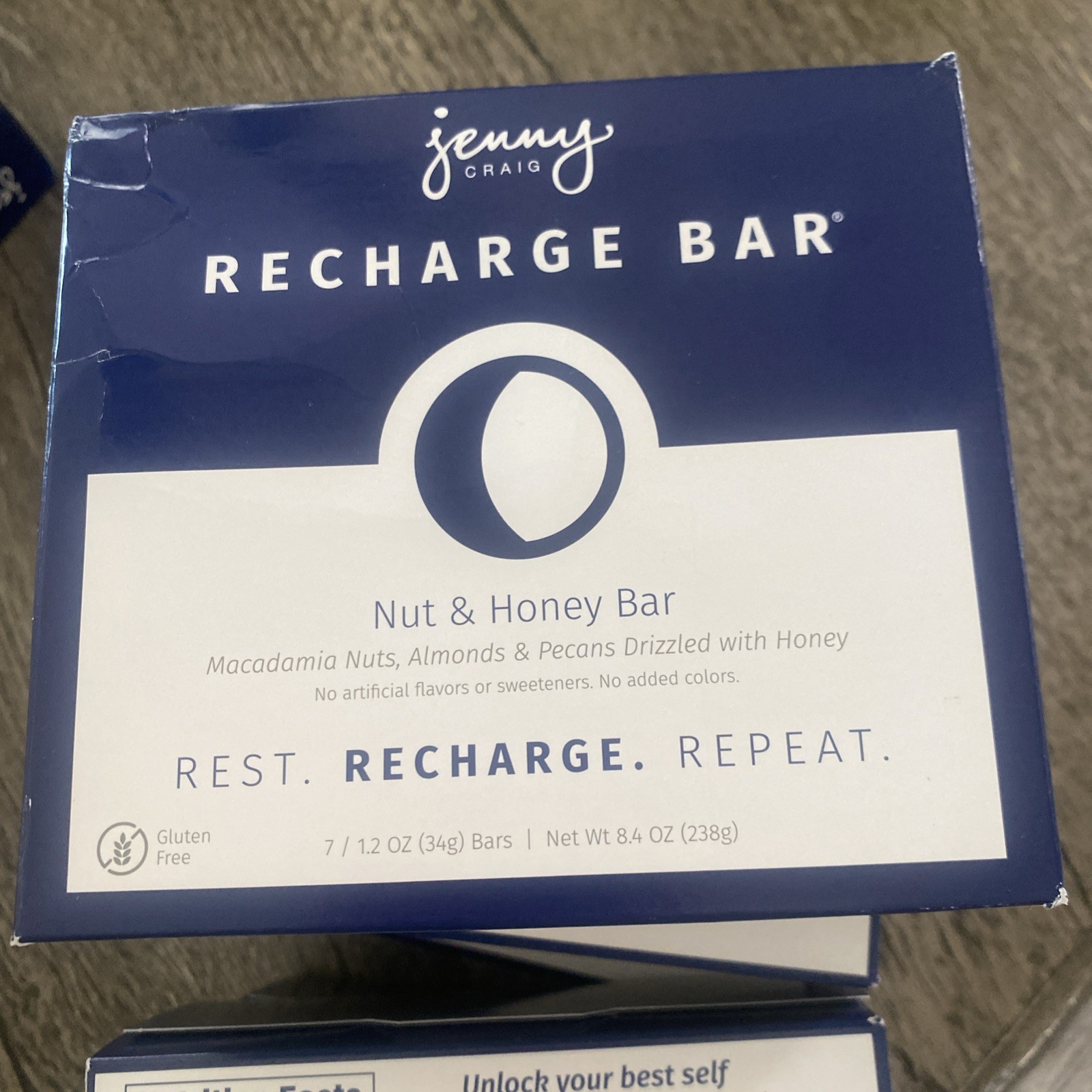 4 BOXES Jenny Craig NUT & HONEY RECHARGE BAR 7pk BB 09.03.2025