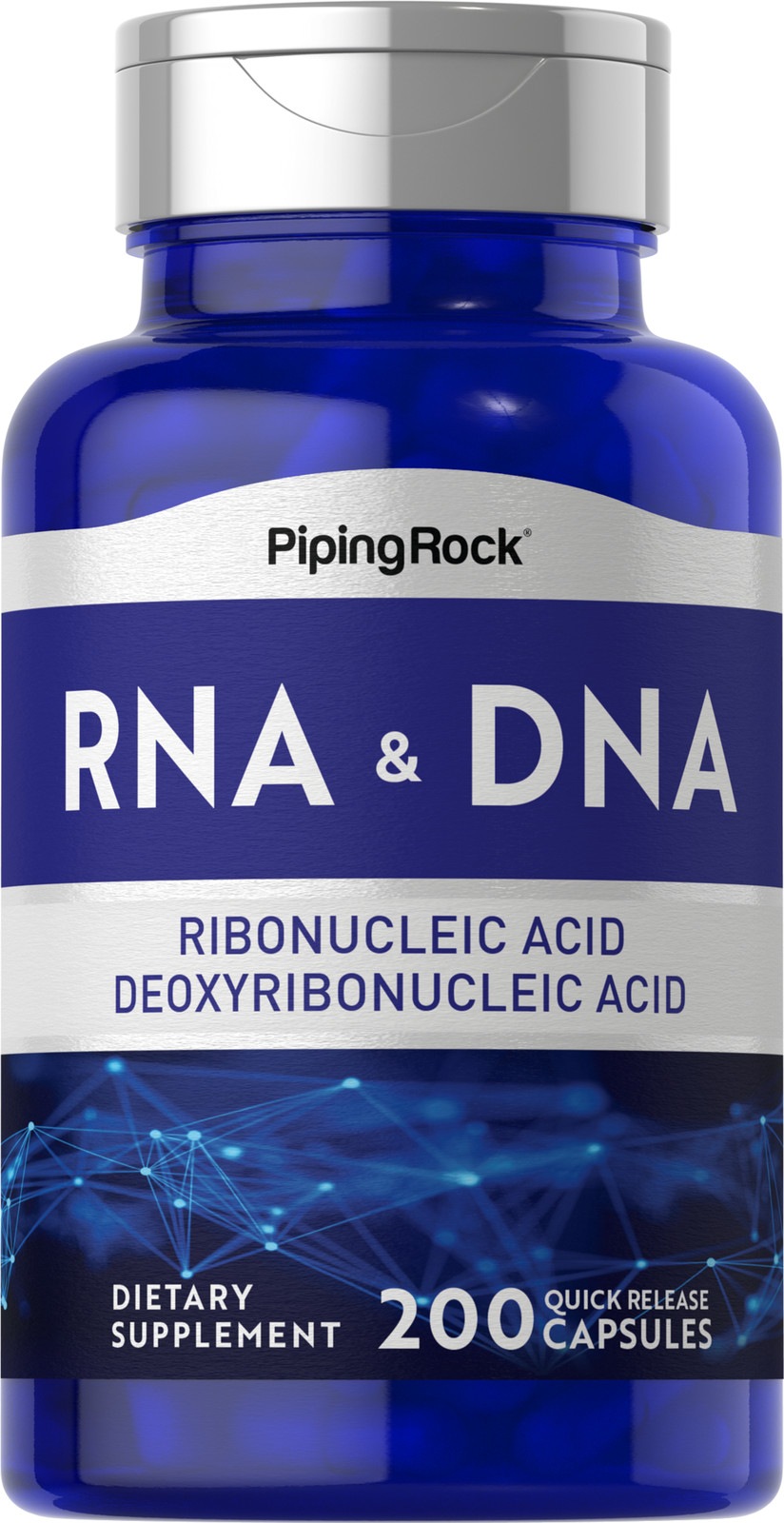 RNA DNA Supplement | 200 Capsules | Non-GMO, Gluten Free | By Piping Rock