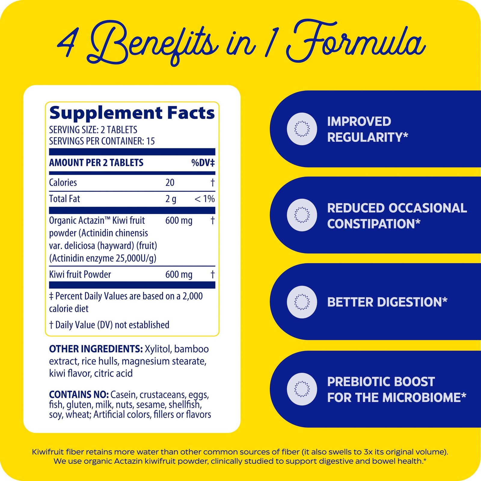 Kiwi Regularity – Bowel Movement Supplement for Women & Men, Occasional Const…
