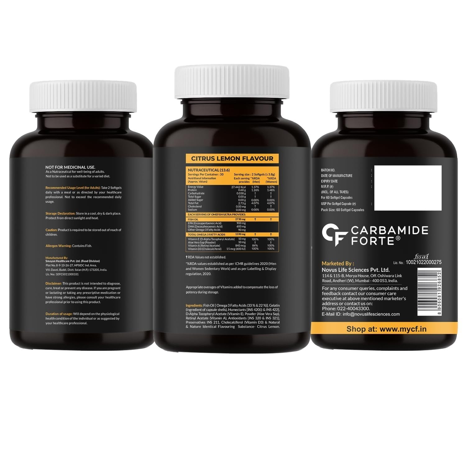 C.arbamide Forte 5X Omega 3 Fish Oil 2730mg 60Ct