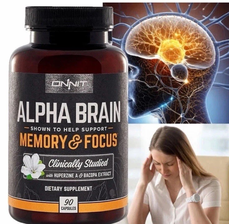 Onnit Alpha Brain Helps Support Memory Focus 90 Capsule Supplement For Men Women