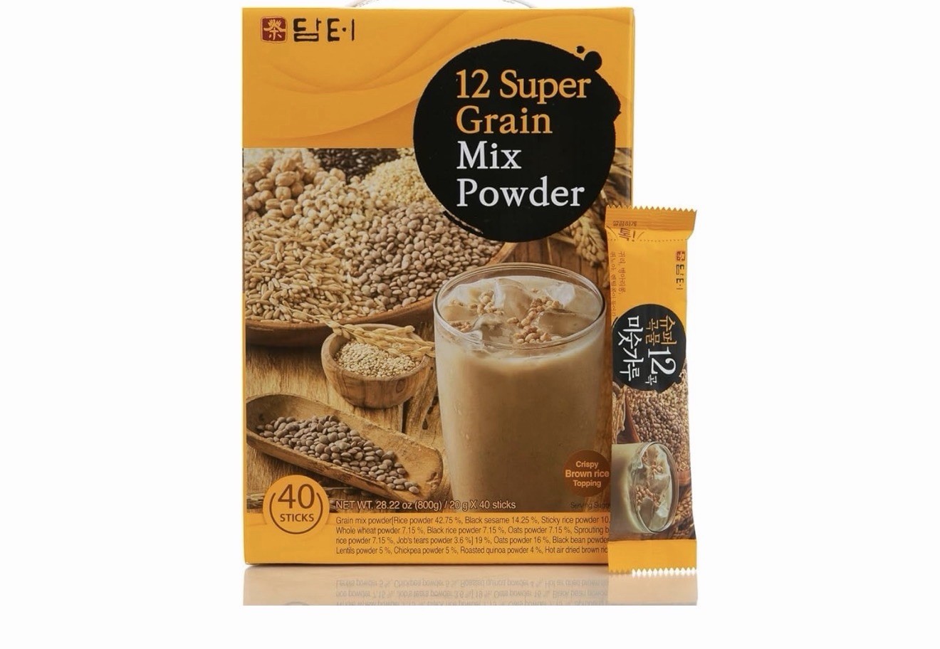 12 Super Grain Mix Meal Replacement Powder, Protein, 40 Sticks