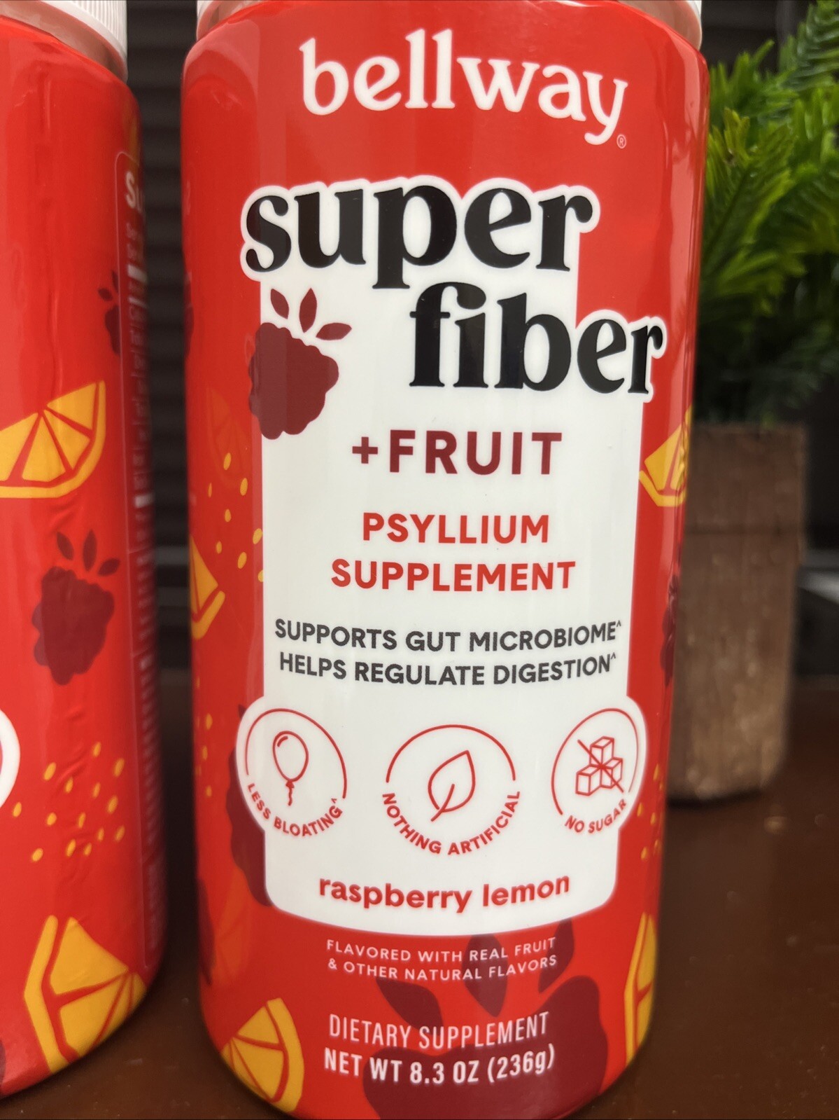 Lot 2 Bellway Raspberry Lemon Super Fiber + Fruit Psyllium 8.3 Oz – EXP 08/2026