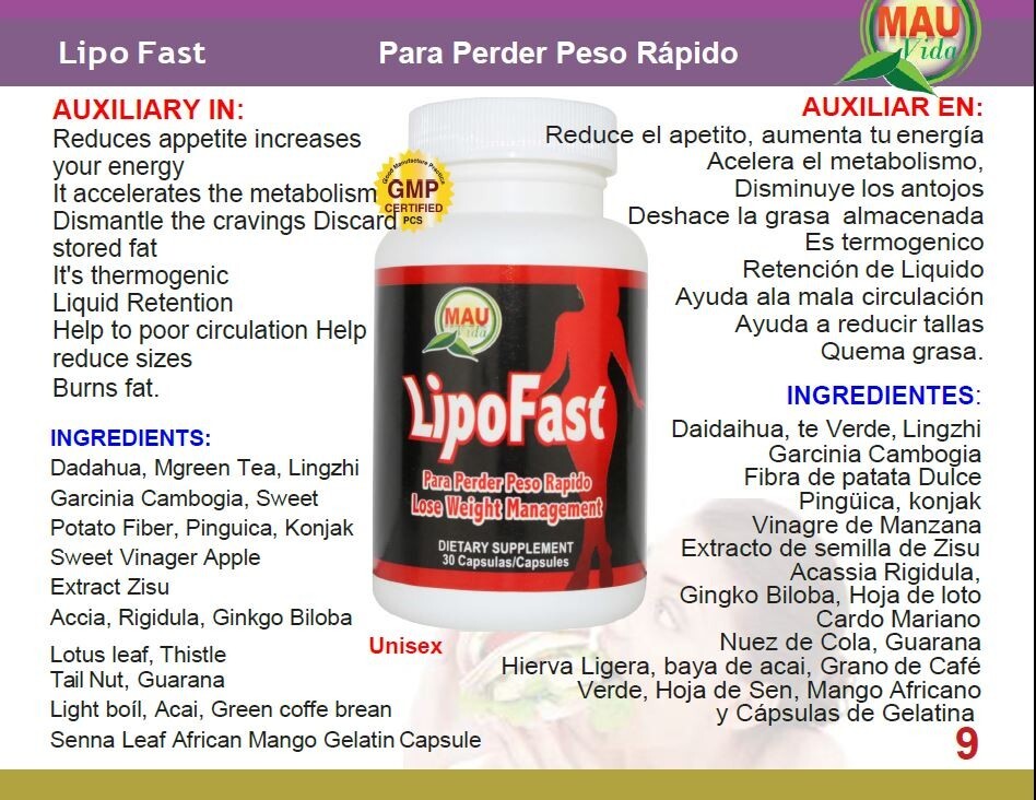 PRODUCTO NATURAL PARA PERDER PESO (UNISEX) LIPOFAST