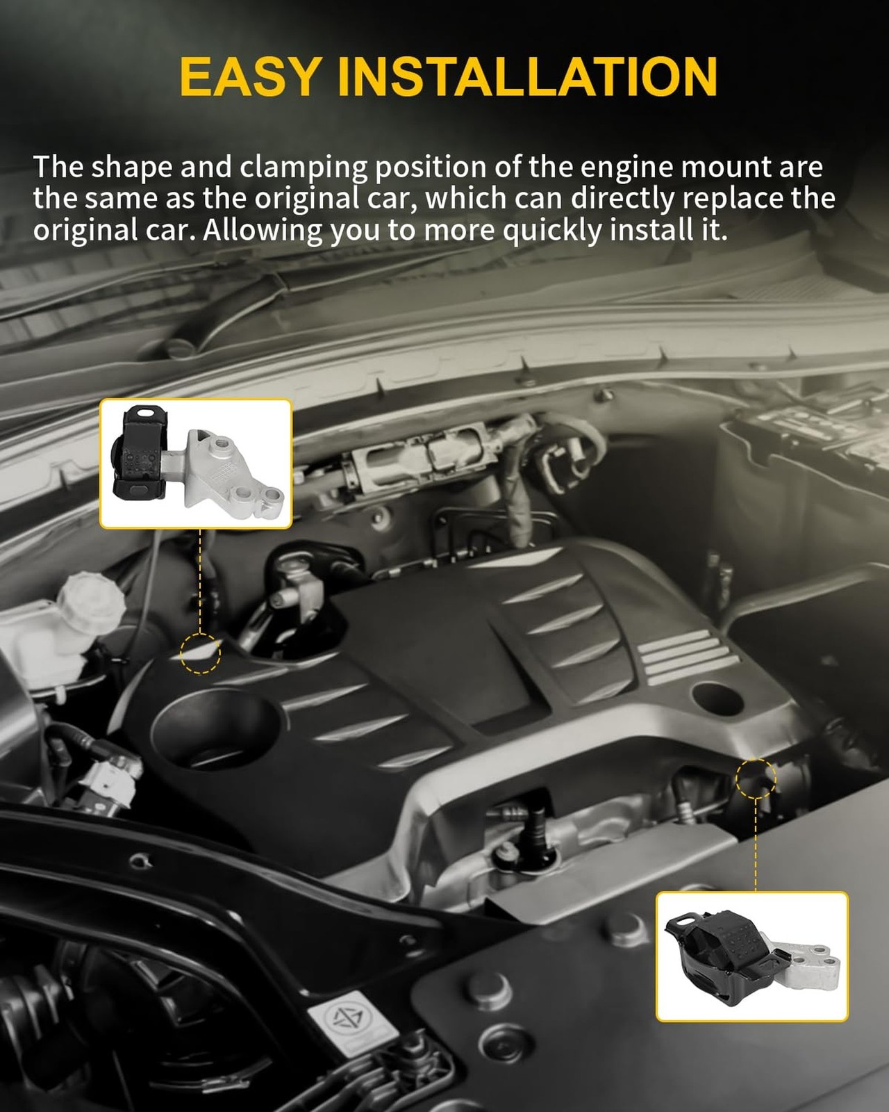 OCPTY Engine Motor Mount and Transmission Mount Set Compatible for Smart 2011…