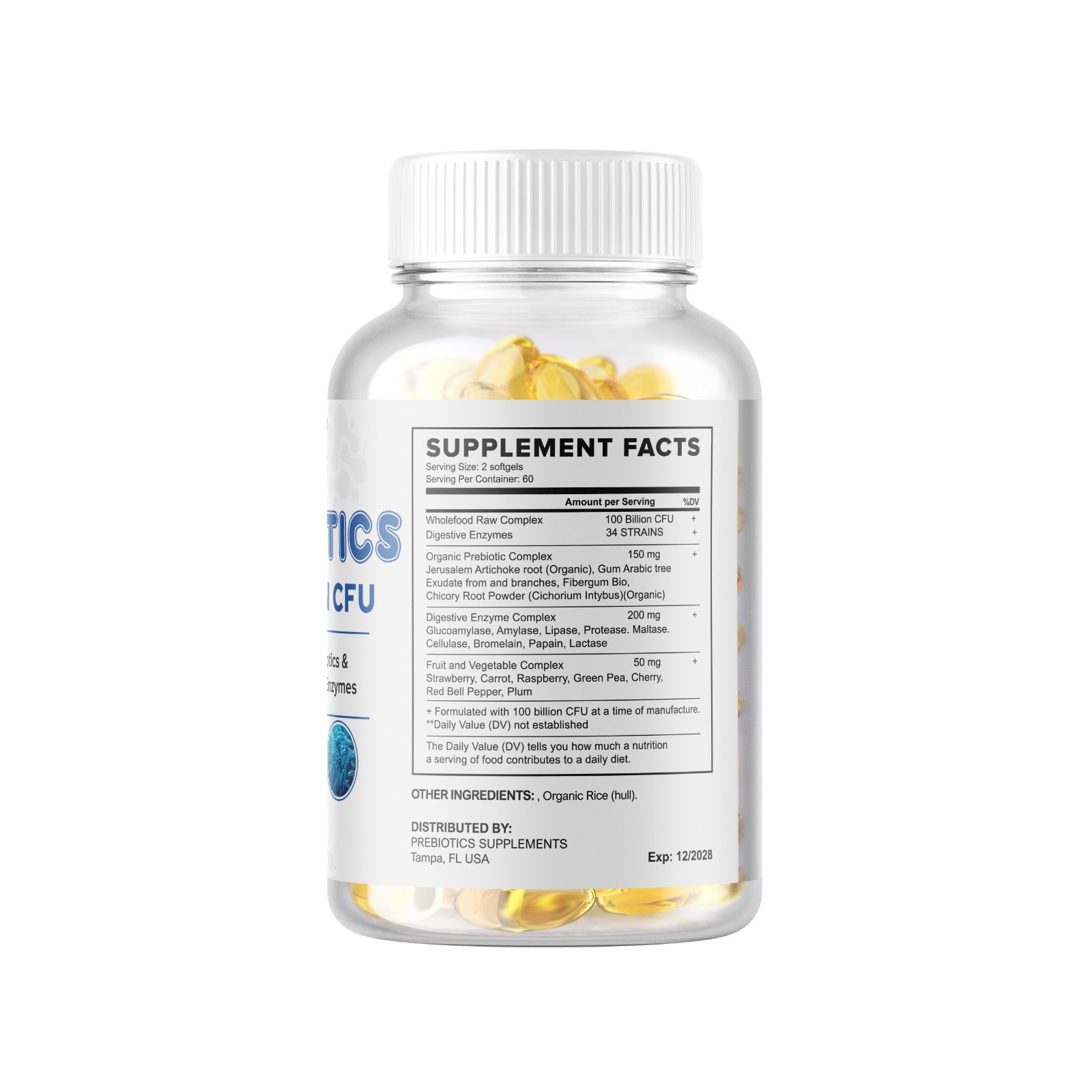 2 x Raw Probiotics 100 Billion CFU Potency Digestive Immune Health 240 Capsules