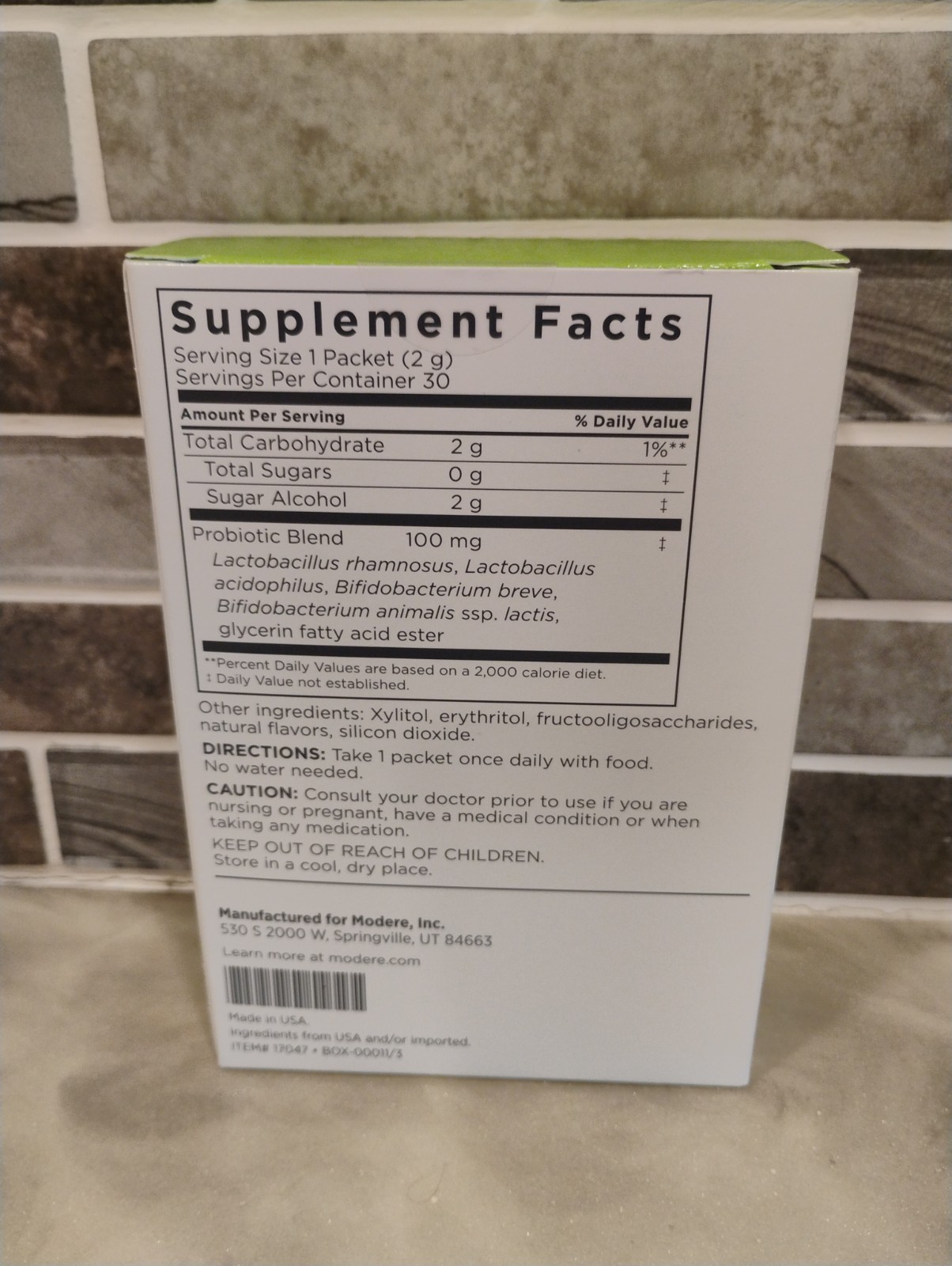 Modere Probiotic Support Dietary Supplement 30 Sticks Exp: 01/10/26