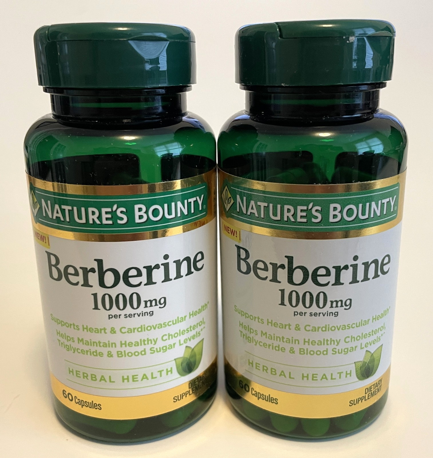 New Sealed 2 Bottles Nature’s Bounty 1000 Mg Berberine – 120 Capsules total