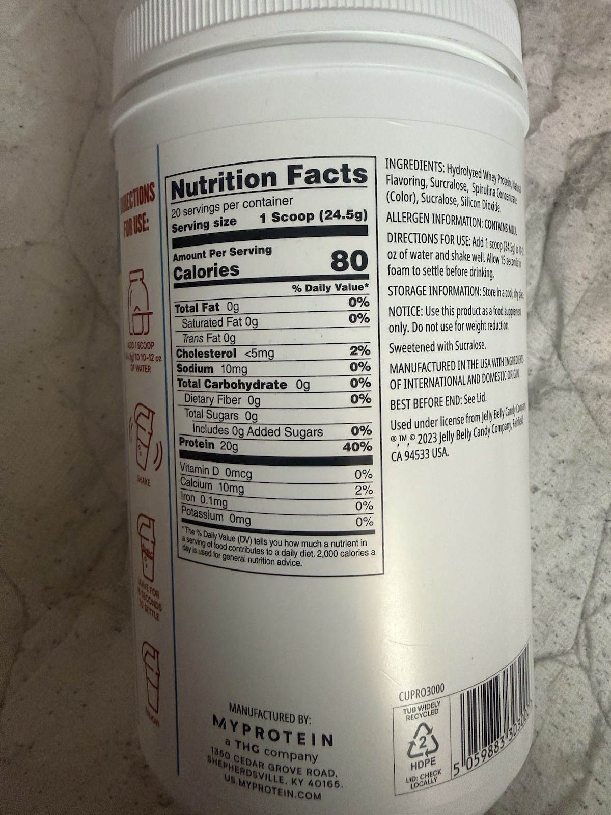 My protein Clear Protein Isolate Jelly Belly Berry Blue EXP 09/2025