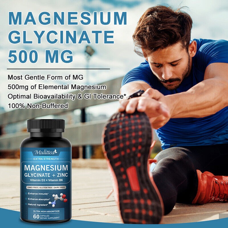 500mg Magnesium Glycinate With Zinc,D3 Improved Sleep, Stress , Anxiety Relief