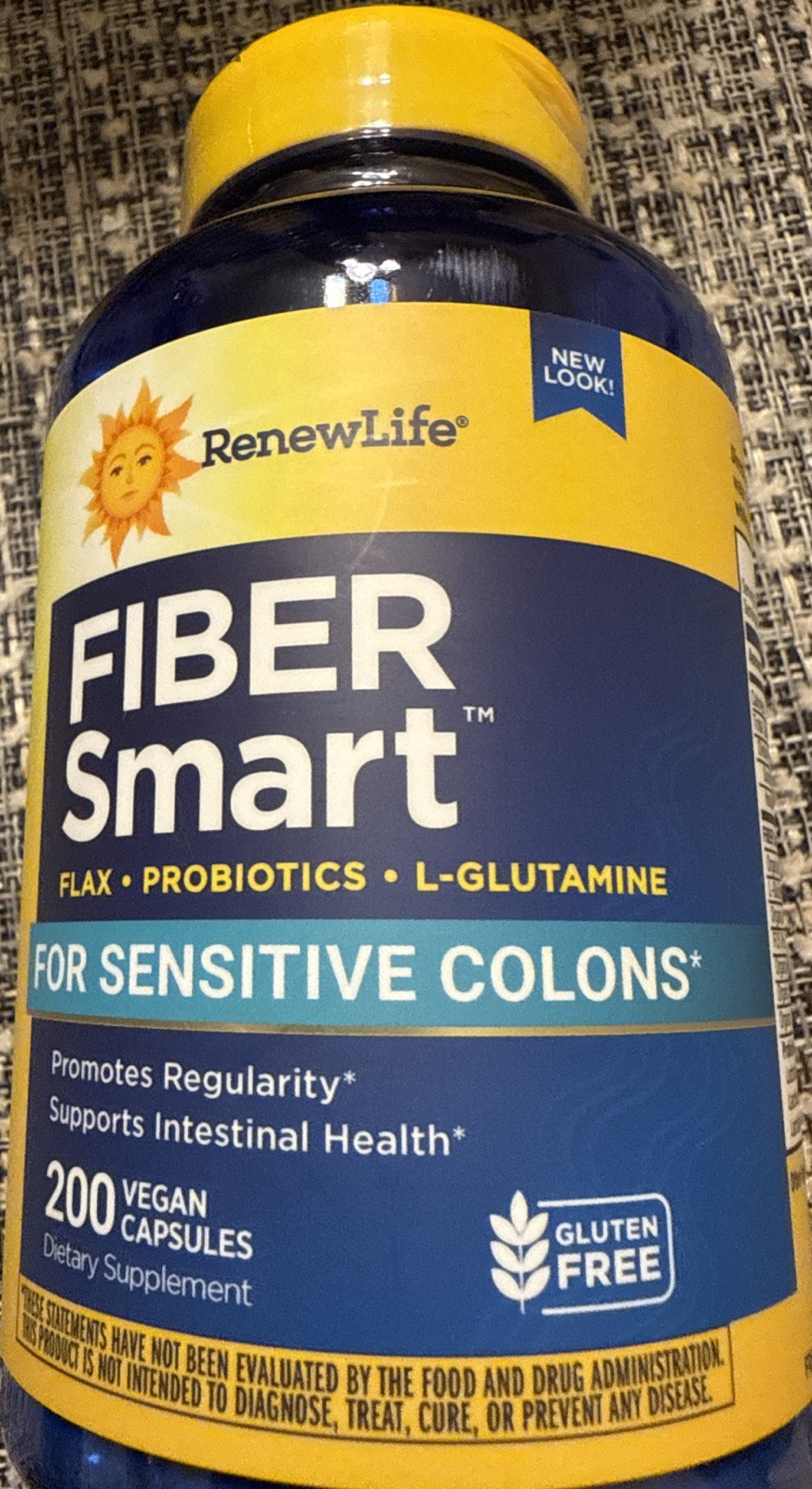 Renew Life,Fiber Smart�,FLAX – PROBIOTIC+L-GLUTAMINE 200 Vegan Capsules Exp 4/28