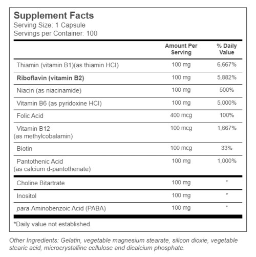 Vitacost Complete B-100 Complex — 100 Capsules 1/2027
