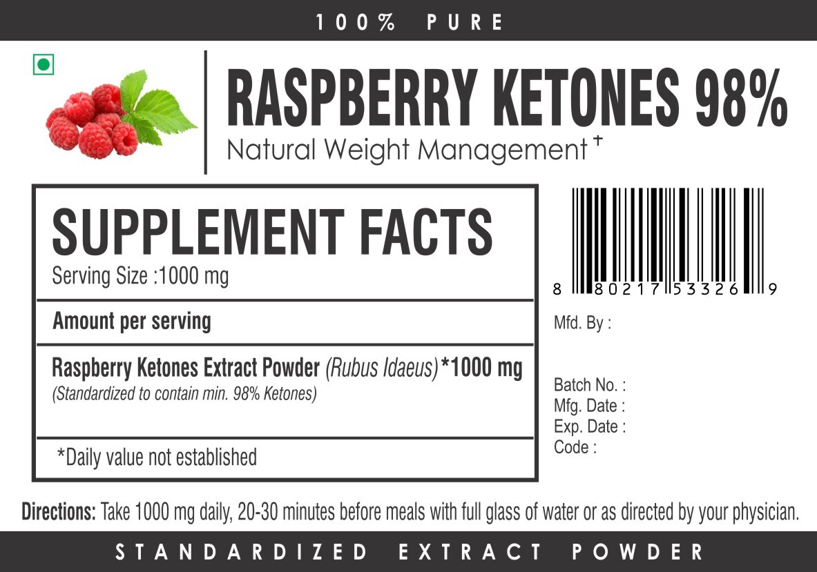 Raspberry Ketones Weight Loss Powder Strong KETO Ketogenic Fat Burner Slimming