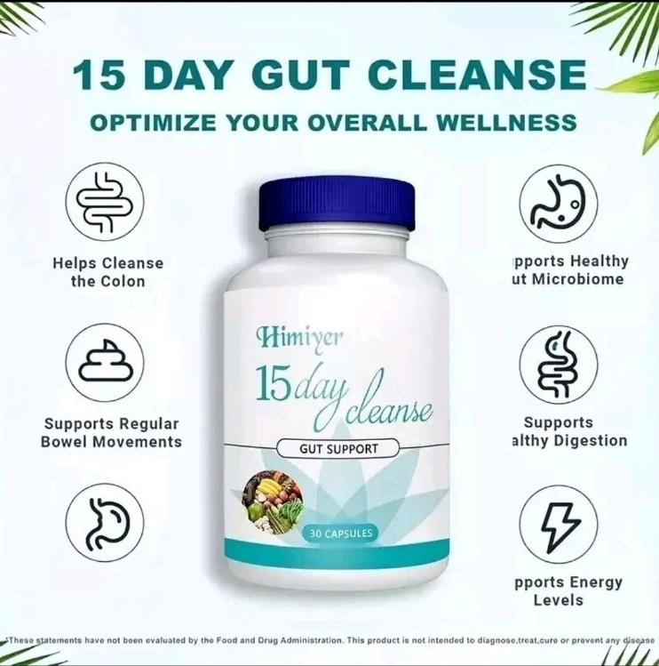 Himiyer 15 Day Gut & Colon Detox Cleanse Senna, Psyllium, Non-GMO