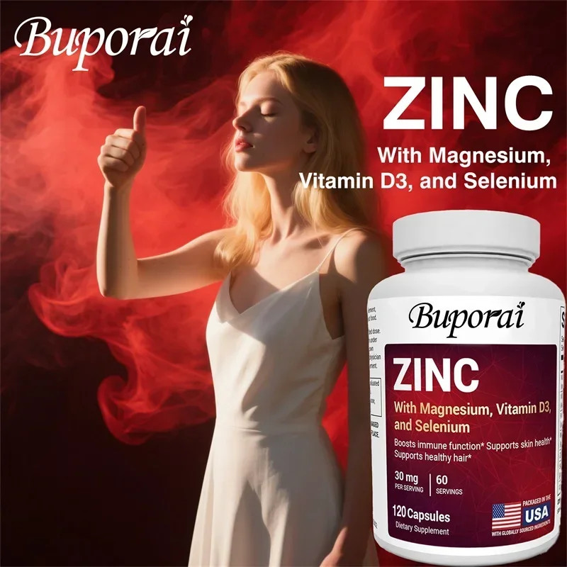 Zinc with Magnesium,Vitamin D3,Selenium 240pcs,Supports Skin, Hair & Nail Health