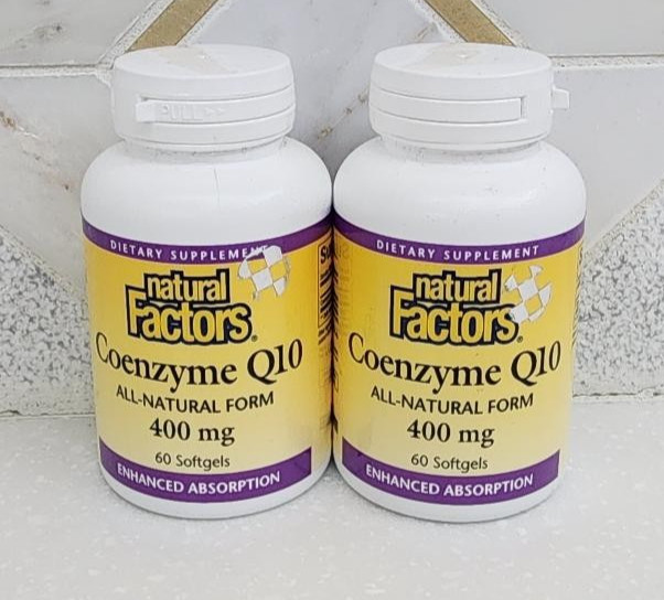 Natural Factors CoEnzyme Q10 400mg (lot of 2) 60 Softgels exp. 10/29