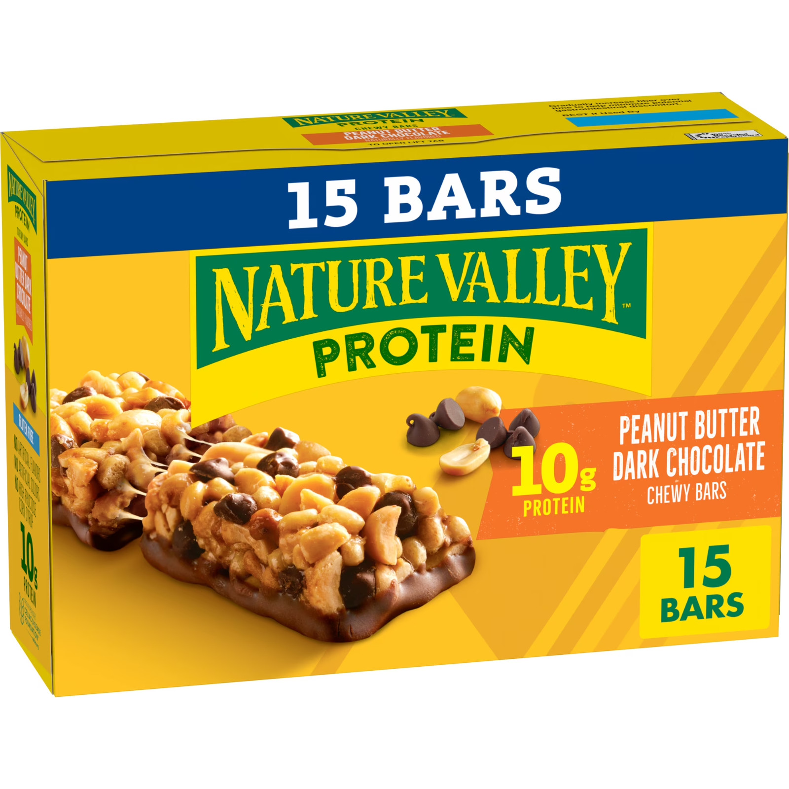 Nature Valley Protein Chewy Snack Bars, Peanut Butter Dark Chocolate, 15 Bars