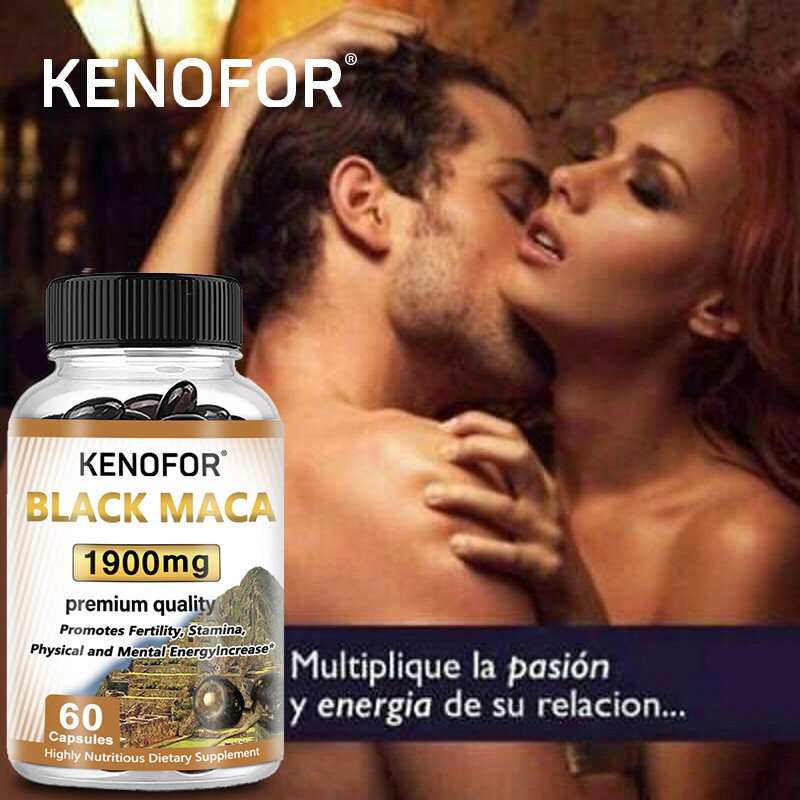 Organic Black Maca Capsules 1900 mg | Boost male energy, balance hormones