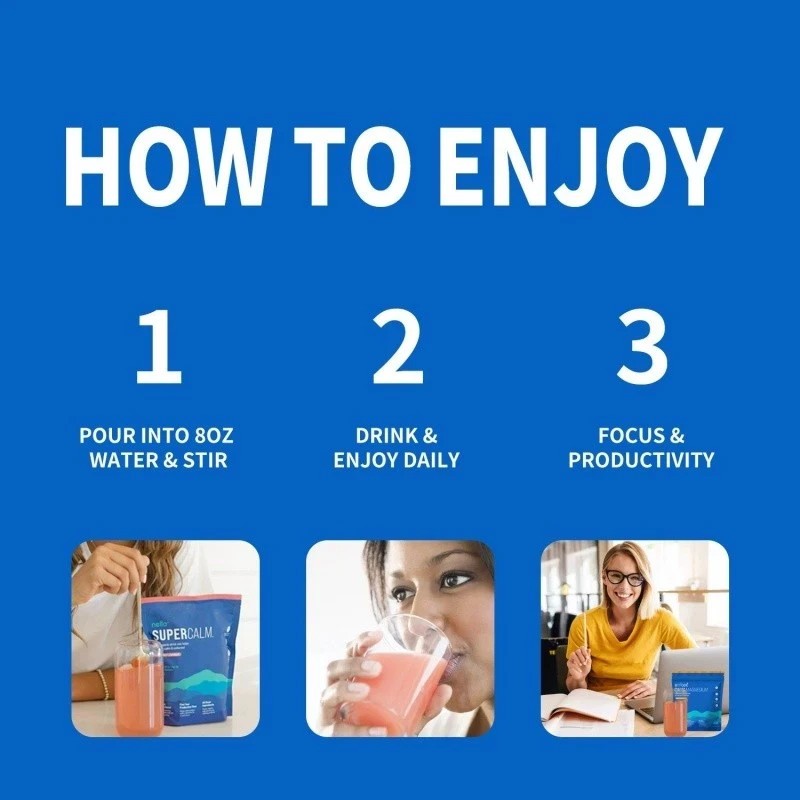 NEW Calming Drink Mix Energy Nello Super Calm &Strawberries &Cream – 20 Servings