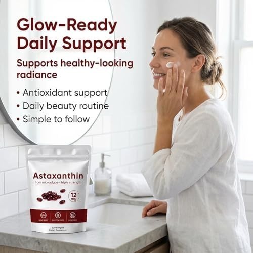 Rovina Astaxanthin, Baleno Astaxanthin 12Mg Antioxidant Supplement for Daily Wel