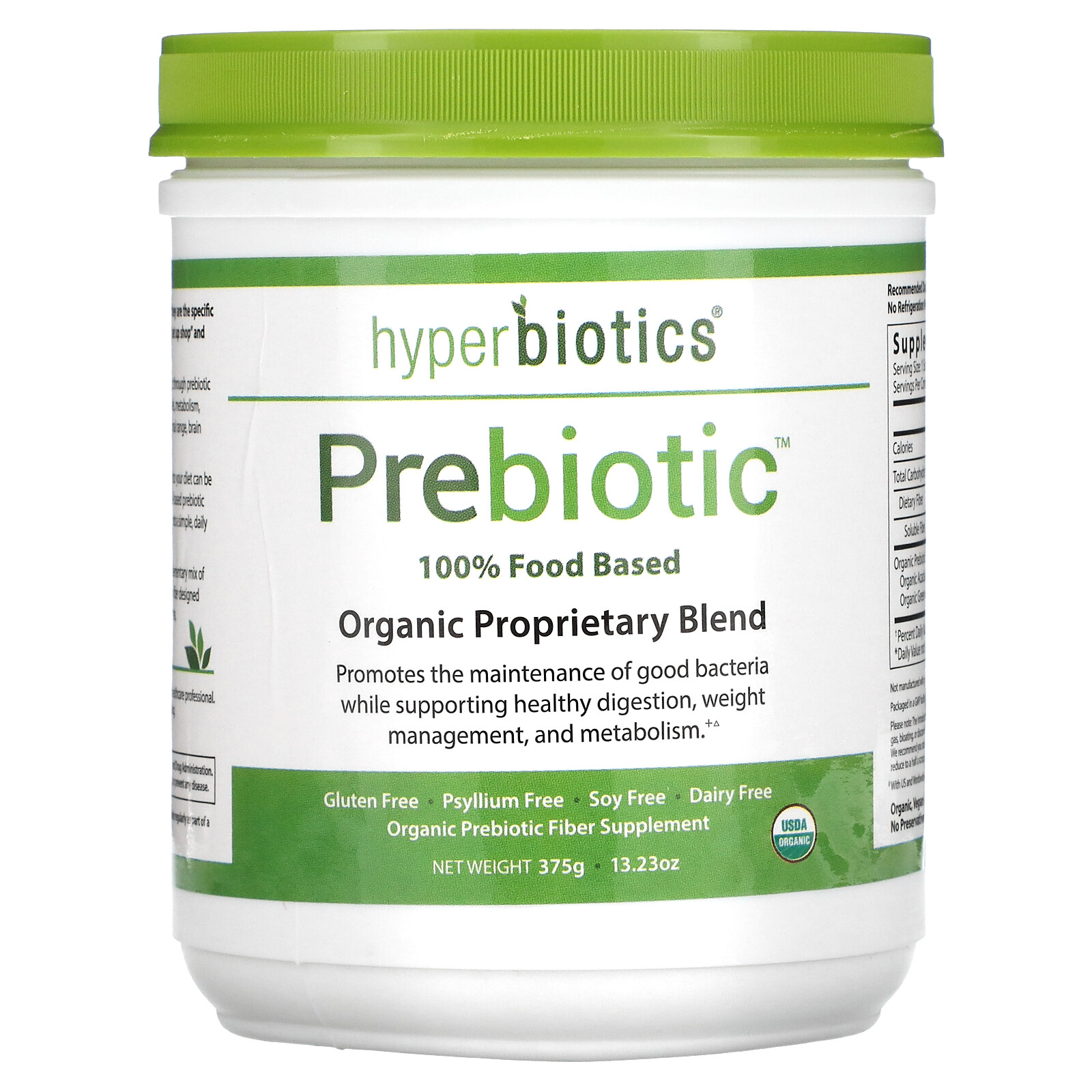 Hyperbiotics Prebiotic Organic Proprietary Blend 13 23 oz 375 g Dairy-Free,