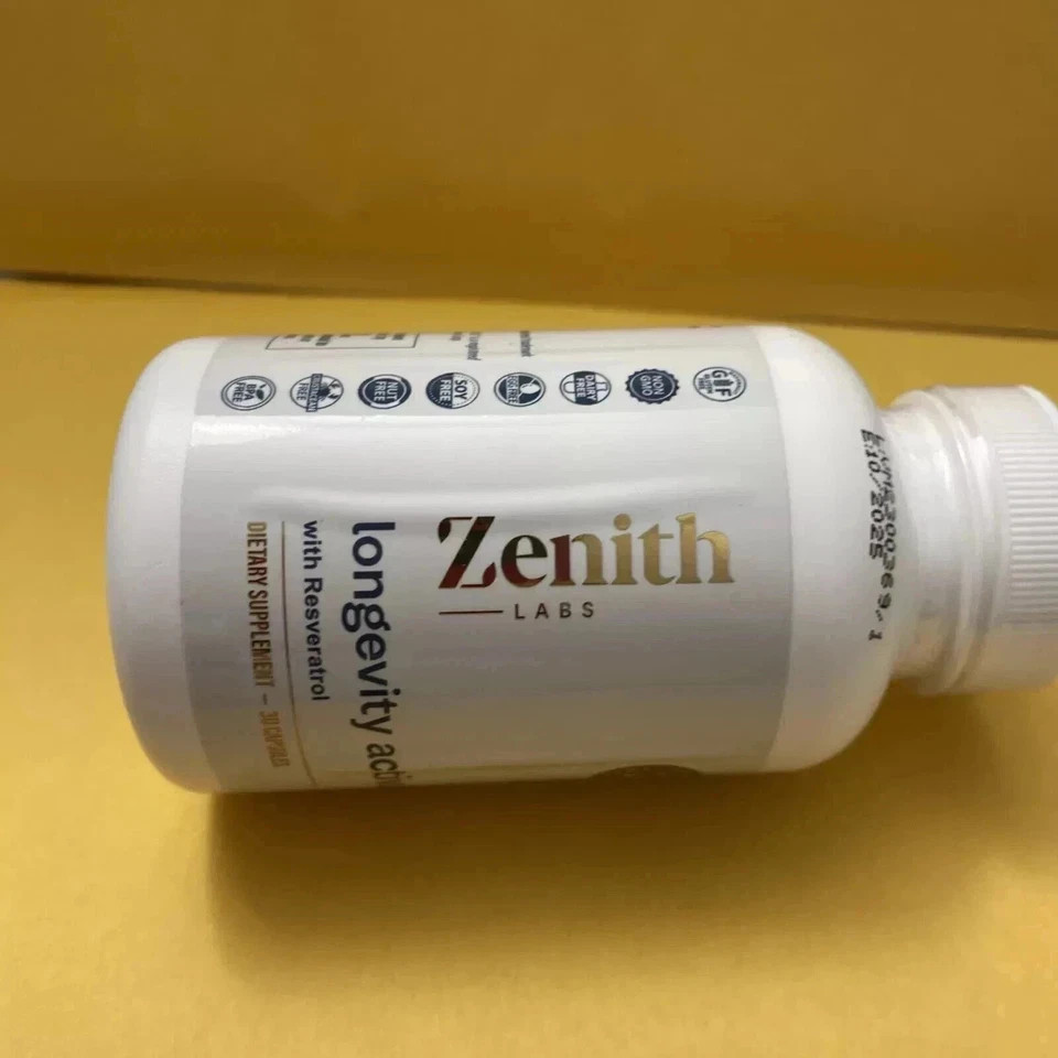 Zenith Labs Longevity Activator w/ Resveratrol 60 Capsules Supplement, Pack of 3