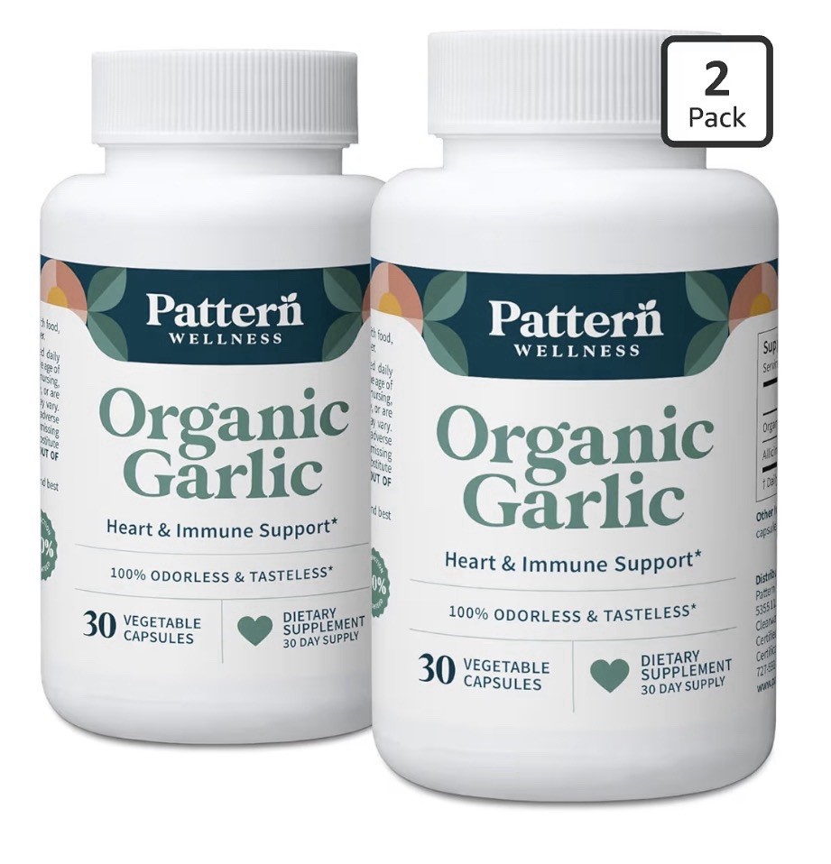Pattern Wellness Organic Garlic Heart & Immune Support Odorless Tasteless 2 Pack