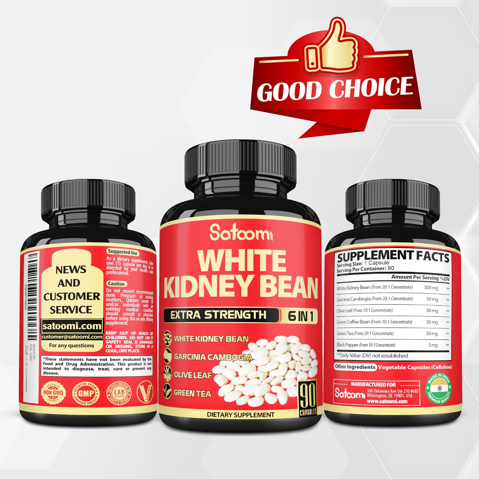 White Kidney Bean Extract 6500mg for Carb Blocker Weight Loss 120 Capsules