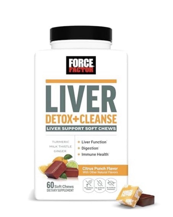 Force Factor Liver Detox + Cleanse Soft Chews Citrus Punch 60 ct Milk Thistle