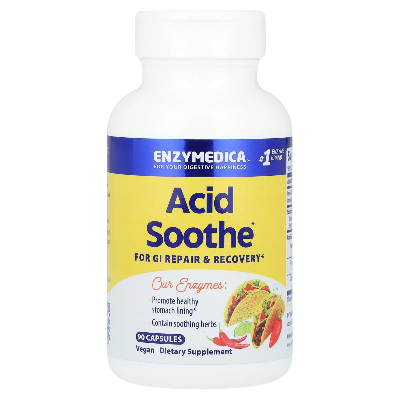 2 X Enzymedica, Acid Soothe, 90 Capsules